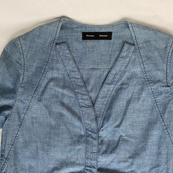 Proenza Schouler Chambray V-Neck Dress - Picture 11 of 15